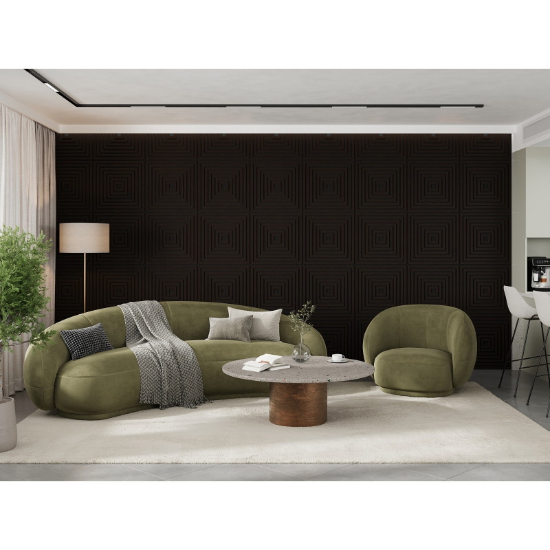 Mexen Linea 13 panneau mural acoustique 60 x 60 cm (4 pcs), feutre 9 mm, placage technique, Chêne Noir - S110-60607-13-046