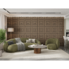 Mexen Linea 13 panneau mural acoustique 60 x 60 cm (4 pièces), feutre 9 mm, placage technique, Noyer Clair - S110-60607-13-047