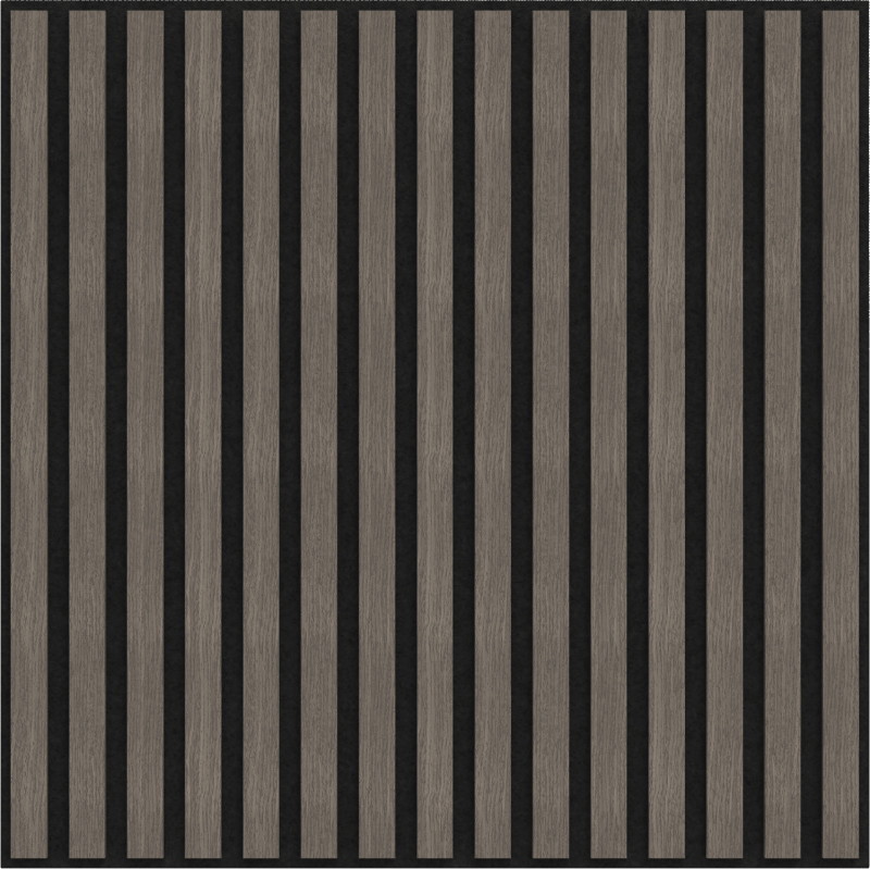 Mexen Linea 15 panneau mural acoustique 60 x 60 cm (4pcs), feutre 9 mm, placage technique, Chêne Gris - S110-60607-15-043