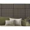 Mexen Linea 15 panneau mural acoustique 60 x 60 cm (4pcs), feutre 9 mm, placage technique, Chêne Gris - S110-60607-15-043