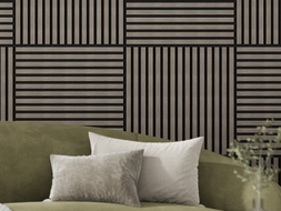 Mexen Linea 15 panneau mural acoustique 60 x 60 cm (4pcs), feutre 9 mm, placage technique, Chêne Gris - S110-60607-15-043