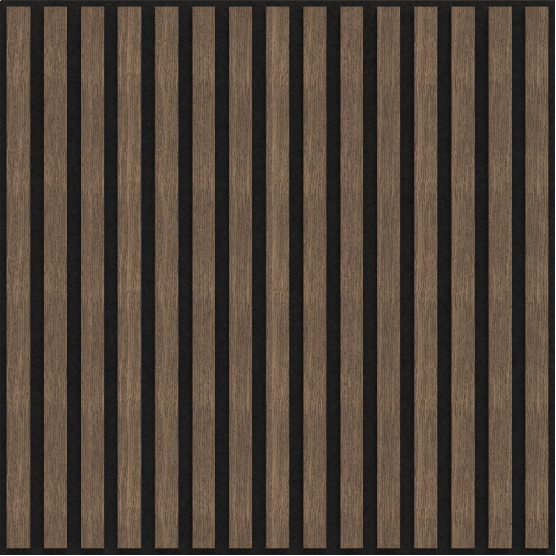 Mexen Linea 15 panneau mural acoustique 60 x 60 cm (4 pièces), feutre 9 mm, placage technique, Noyer Foncé - S110-60607-15-044