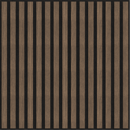 Mexen Linea 15 panneau mural acoustique 60 x 60 cm (4 pièces), feutre 9 mm, placage technique, Noyer Foncé - S110-60607-15-044