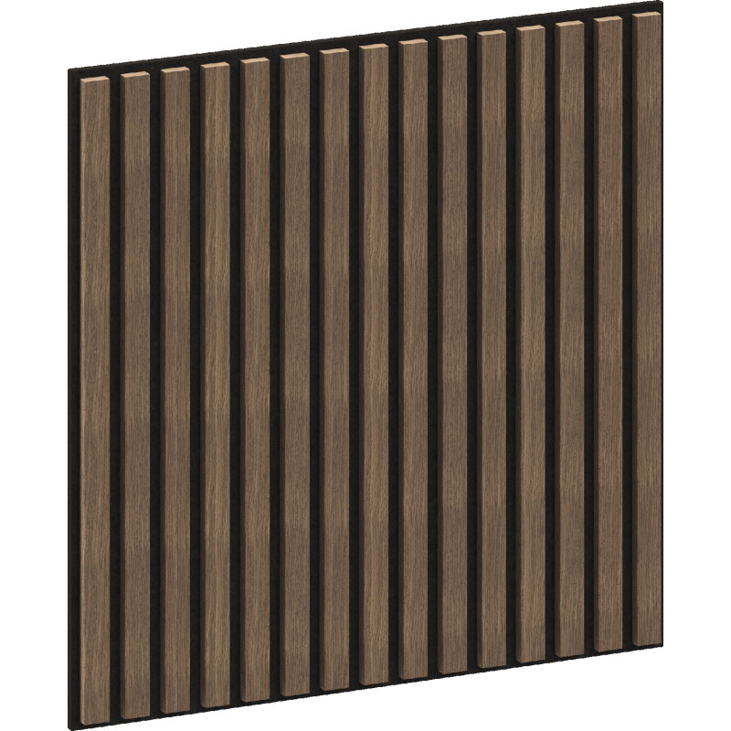 Mexen Linea 15 panneau mural acoustique 60 x 60 cm (4 pièces), feutre 9 mm, placage technique, Noyer Foncé - S110-60607-15-044