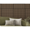 Mexen Linea 15 panneau mural acoustique 60 x 60 cm (4 pièces), feutre 9 mm, placage technique, Noyer Foncé - S110-60607-15-044