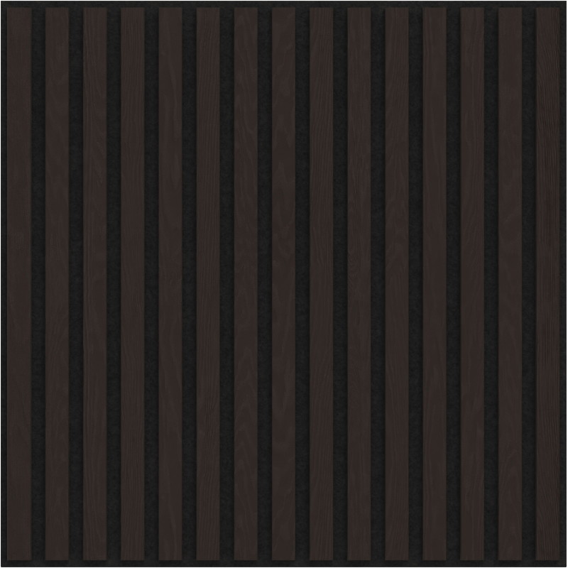 Mexen Linea 15 panneau mural acoustique 60 x 60 cm (4 pièces), feutre 9 mm, placage technique, Chêne Noir - S110-60607-15-046