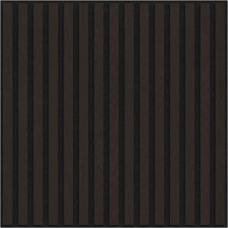 Mexen Linea 15 panneau mural acoustique 60 x 60 cm (4 pièces), feutre 9 mm, placage technique, Chêne Noir - S110-60607-15-046