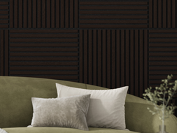 Mexen Linea 15 panneau mural acoustique 60 x 60 cm (4 pièces), feutre 9 mm, placage technique, Chêne Noir - S110-60607-15-046