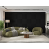 Mexen Linea 15 panneau mural acoustique 60 x 60 cm (4 pièces), feutre 9 mm, placage technique, Noir Mat - S110-60607-15-053