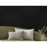 Mexen Linea 15 panneau mural acoustique 60 x 60 cm (4 pièces), feutre 9 mm, placage technique, Noir Mat - S110-60607-15-053