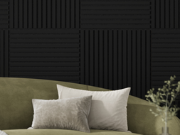 Mexen Linea 15 panneau mural acoustique 60 x 60 cm (4 pièces), feutre 9 mm, placage technique, Noir Mat - S110-60607-15-053
