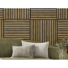 Mexen Linea 15 panneau mural acoustique 60 x 60 cm (4pcs), feutre 9 mm, placage technique, Chêne Mielleux - S110-60607-15-066