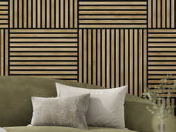 Mexen Linea 15 panneau mural acoustique 60 x 60 cm (4pcs), feutre 9 mm, placage technique, Chêne Mielleux - S110-60607-15-066