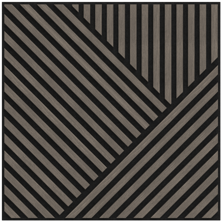 Mexen Linea 25 panneau mural acoustique 60 x 60 cm (4 pcs), feutre 9 mm, placage technique, Chêne Gris - S110-60607-25-043