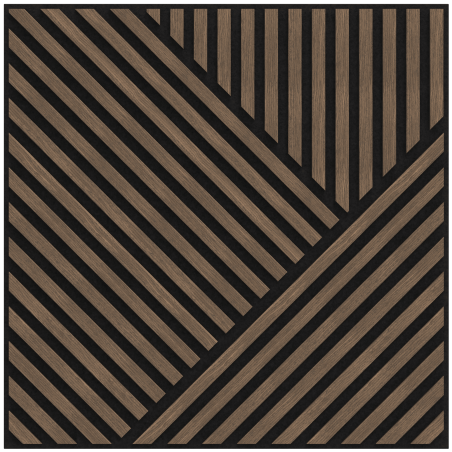 Mexen Linea 25 panneau mural acoustique 60 x 60 cm (4pcs), feutre 9 mm, placage technique, Noyer Foncé - S110-60607-25-044
