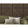 Mexen Linea 25 panneau mural acoustique 60 x 60 cm (4pcs), feutre 9 mm, placage technique, Noyer Foncé - S110-60607-25-044