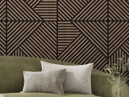 Mexen Linea 25 panneau mural acoustique 60 x 60 cm (4pcs), feutre 9 mm, placage technique, Noyer Foncé - S110-60607-25-044