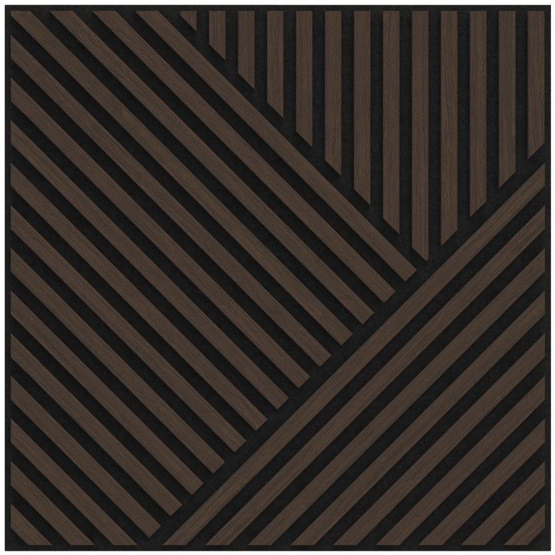 Mexen Linea 25 panneau mural acoustique 60 x 60 cm (4 pcs), feutre 9 mm, placage technique, Chêne Mocca - S110-60607-25-045