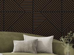Mexen Linea 25 panneau mural acoustique 60 x 60 cm (4 pcs), feutre 9 mm, placage technique, Chêne Mocca - S110-60607-25-045