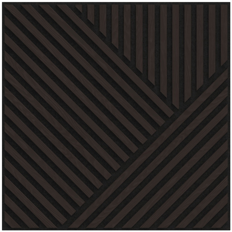 Mexen Linea 25 panneau mural acoustique 60 x 60 cm (4pcs), feutre 9 mm, placage technique, Chêne Noir - S110-60607-25-046