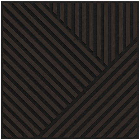 Mexen Linea 25 panneau mural acoustique 60 x 60 cm (4pcs), feutre 9 mm, placage technique, Chêne Noir - S110-60607-25-046