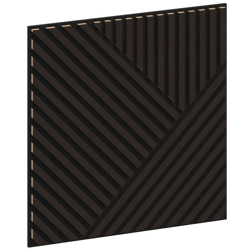 Mexen Linea 25 panneau mural acoustique 60 x 60 cm (4pcs), feutre 9 mm, placage technique, Chêne Noir - S110-60607-25-046