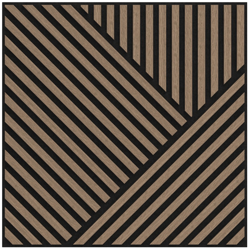 Mexen Linea 25 panneau mural acoustique 60 x 60 cm (4pcs), feutre 9 mm, placage technique, Noyer Clair - S110-60607-25-047