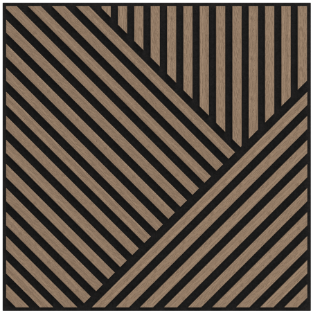 Mexen Linea 25 panneau mural acoustique 60 x 60 cm (4pcs), feutre 9 mm, placage technique, Noyer Clair - S110-60607-25-047