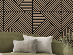 Mexen Linea 25 panneau mural acoustique 60 x 60 cm (4pcs), feutre 9 mm, placage technique, Noyer Clair - S110-60607-25-047