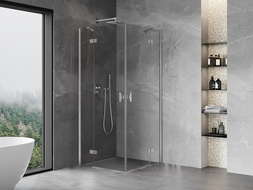 Mexen Mist-H Duo cabine de douche pliante 70 x 70 cm, transparent, chrome - 8A5-070L-070P-01-00