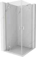 Mexen Mist-H Duo cabine de douche pivotante 90 x 90 cm, transparent, nickel brossé - 8A5-090L-090P-97-00
