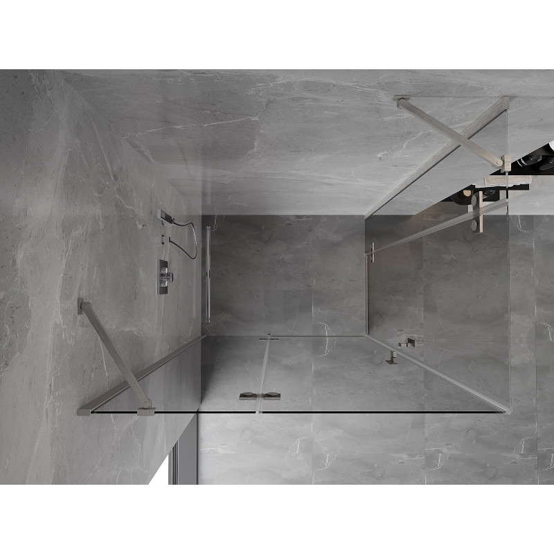 Mexen Mist-H Duo cabine de douche pivotante gauche 95 x 90 cm, transparent, nickel brossé - 8A5-095L-090P-97-00