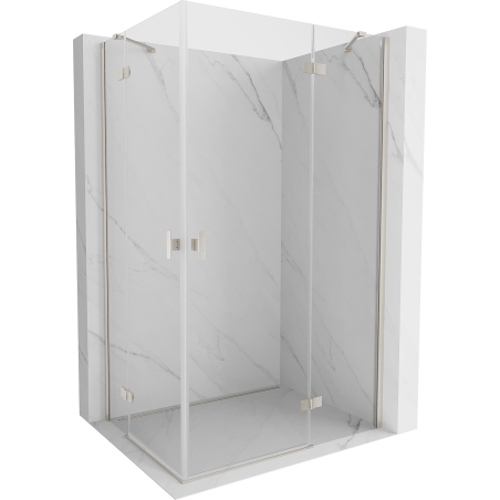 Mexen Mist-H Duo cabine de douche pivotante droite 70 x 95 cm, transparent, nickel brossé - 8A5-070L-095P-97-00