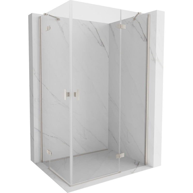 Mexen Mist-H Duo cabine de douche pivotante droite 100 x 105 cm, transparent, nickel brossé - 8A5-100L-105P-97-00