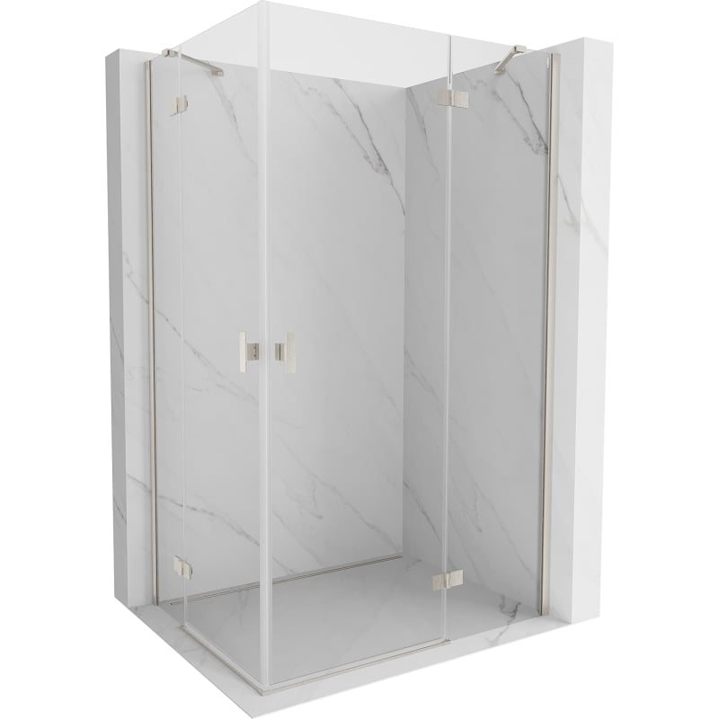 Mexen Mist-H Duo cabine de douche pivotante droite 105 x 115 cm, transparent, nickel brossé - 8A5-105L-115P-97-00