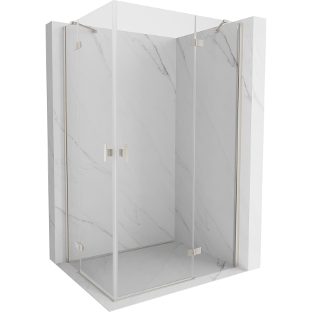 Mexen Mist-H Duo cabine de douche pivotante droite 105 x 115 cm, transparent, nickel brossé - 8A5-105L-115P-97-00