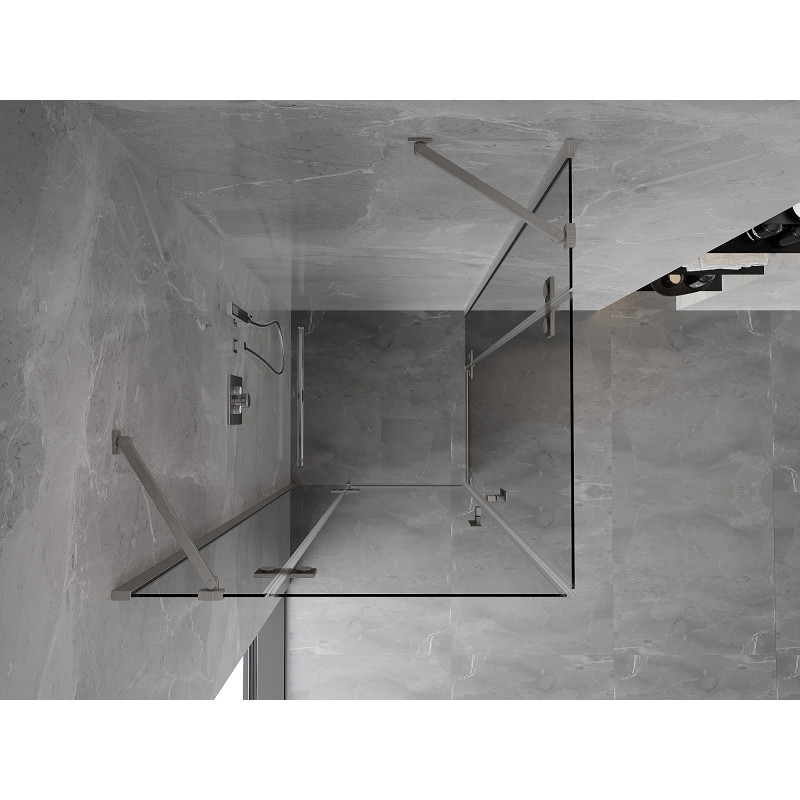 Mexen Mist-H Duo cabine de douche pivotante 115 x 115 cm, transparent, nickel brossé - 8A5-115L-115P-97-00