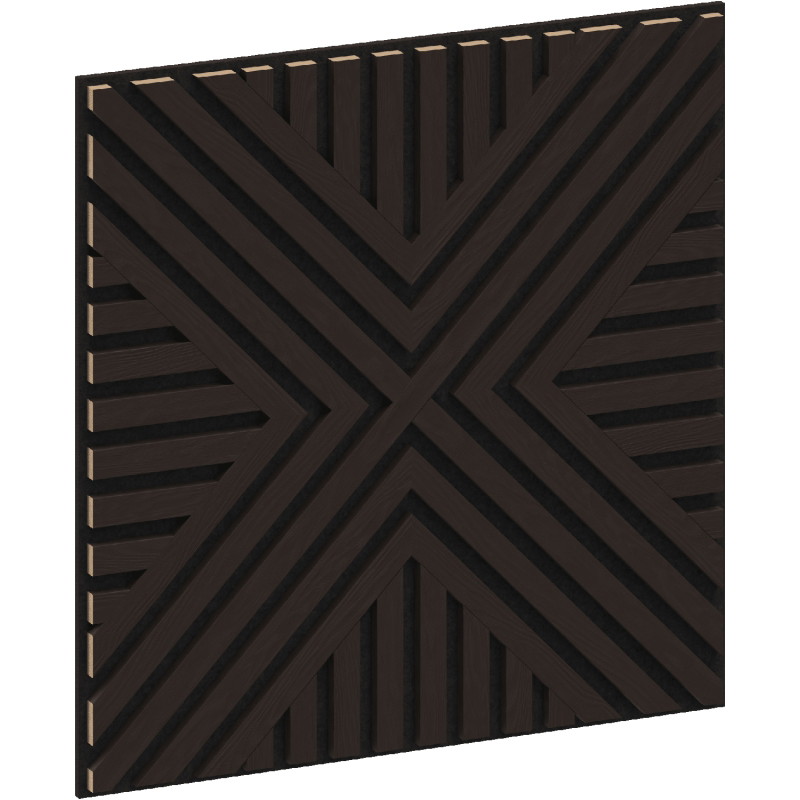Mexen Linea 26 panneau mural acoustique 60 x 60 cm (4pcs), feutre 9 mm, placage technique, Chêne Noir - S110-60607-26-046