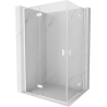 Mexen Mist-H L Duo cabine de douche pivotante gauche 100 x 70 cm, transparent, blanc - 8A5L-100L-070P-20-00