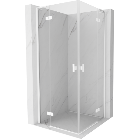 Mexen Mist-H L Cabine de douche pivotante Duo 75 x 75 cm, transparente, blanche - 8A5L-075L-075P-20-00