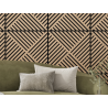 Mexen Linea 08 panneau mural acoustique 60 x 60 cm (4 pièces), feutre 9 mm, placage technique, Chêne Blanchi