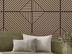 Mexen Linea 26 panneau mural acoustique 60 x 60 cm (4pcs), feutre 9 mm, placage technique, Noyer Clair - S110-60607-26-047