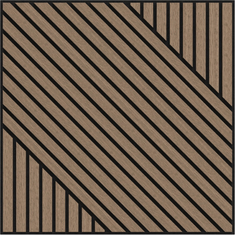 Mexen Linea 26 panneau mural acoustique 60 x 60 cm (4pcs), feutre 9 mm, placage technique, Noyer Clair - S110-60607-26-047