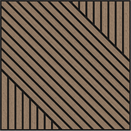 Mexen Linea 26 panneau mural acoustique 60 x 60 cm (4pcs), feutre 9 mm, placage technique, Noyer Clair - S110-60607-26-047