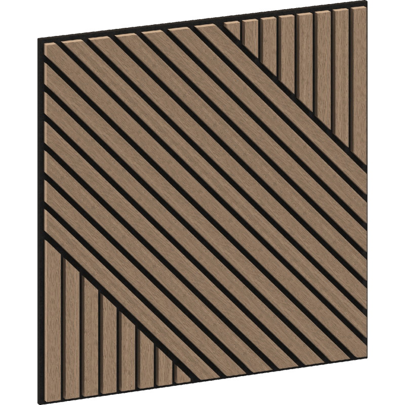 Mexen Linea 26 panneau mural acoustique 60 x 60 cm (4pcs), feutre 9 mm, placage technique, Noyer Clair - S110-60607-26-047