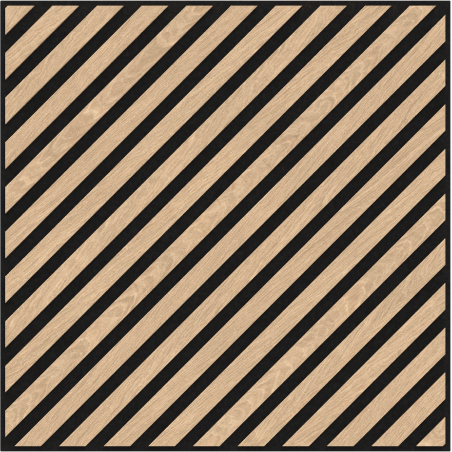 Mexen Linea 39 panneau mural acoustique 60 x 60 cm (4 pièces), feutre 9 mm, placage technique, Chêne Blanchi