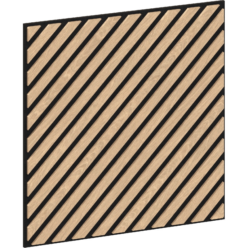 Mexen Linea 39 panneau mural acoustique 60 x 60 cm (4 pièces), feutre 9 mm, placage technique, Chêne Blanchi