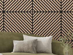 Mexen Linea 39 panneau mural acoustique 60 x 60 cm (4 pièces), feutre 9 mm, placage technique, Chêne Blanchi