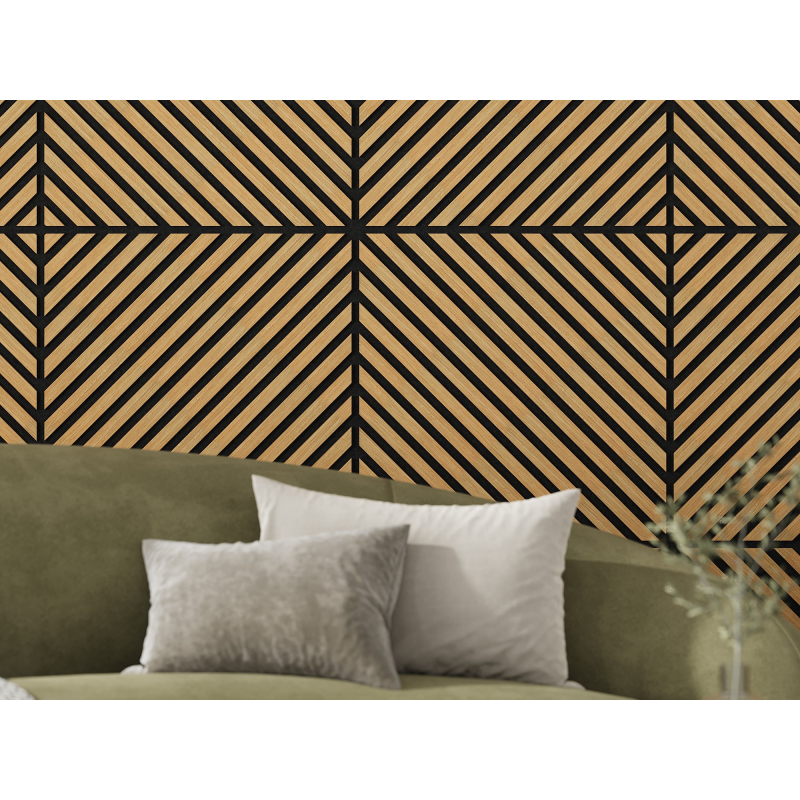 Mexen Lam-B lamelles murales 275 x 30 cm, panneau HDF 4 mm, placage technique, Chêne Sable - S100-275307-3015-001