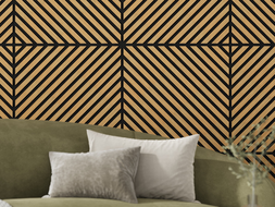 Mexen Lam-B lamelles murales 275 x 30 cm, panneau HDF 4 mm, placage technique, Chêne Sable - S100-275307-3015-001